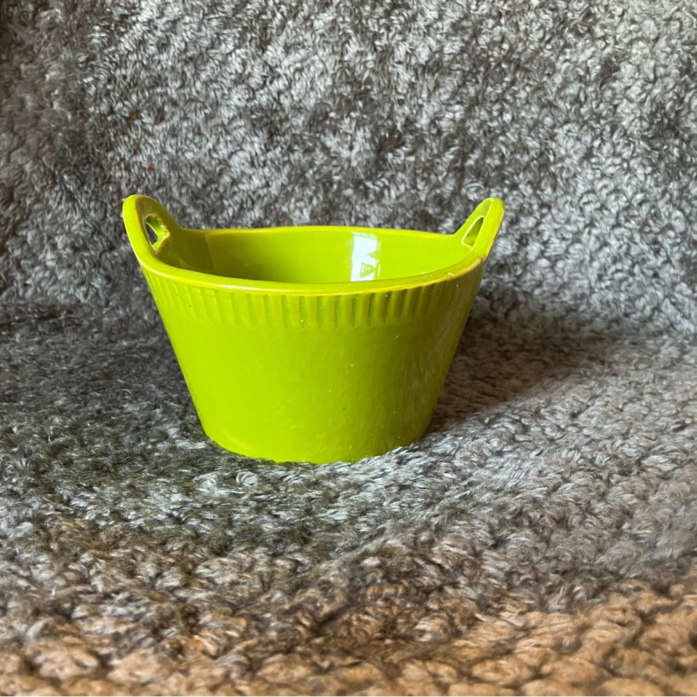 Ceramiche Alfa Italy Italian Pottery‎ Green Dish Bowl with Handles Handmade